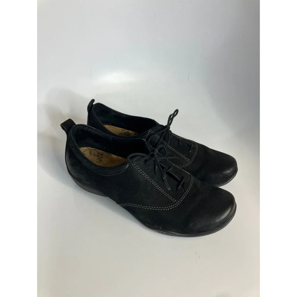 Taos Getaway Oxfords Womens 8.5 Black Leather Good Lace Up Comfort Shoes